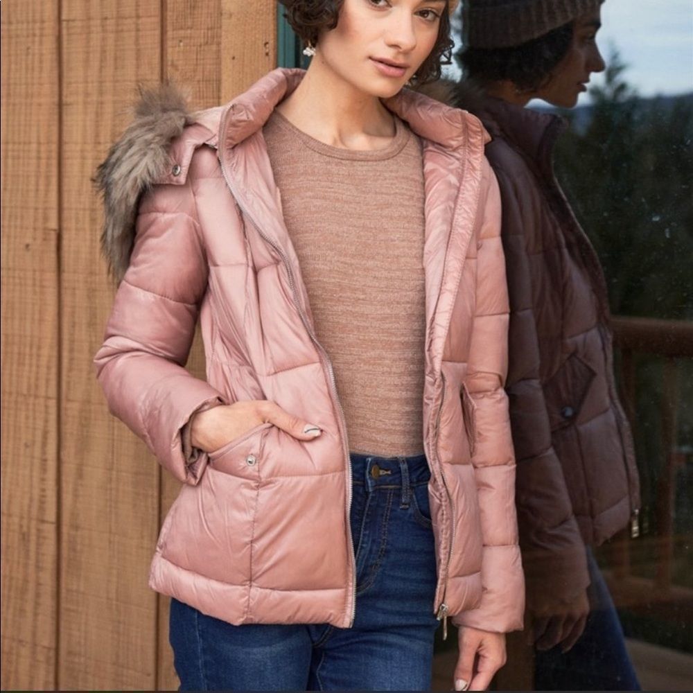 COALITION L.a. Vegan Pink Puffer Coat